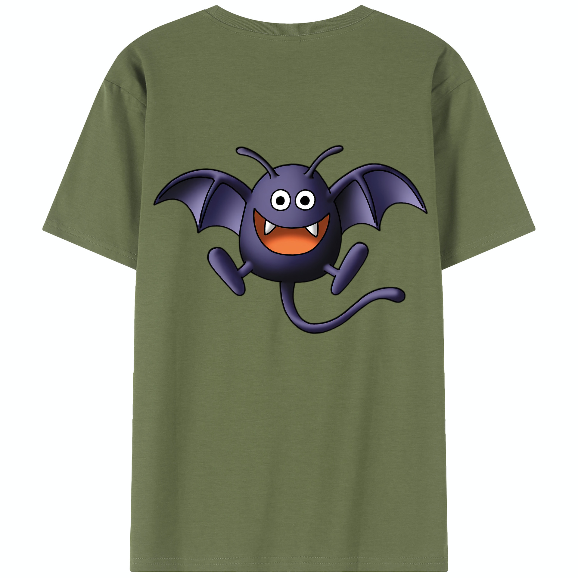 （画像用） ドラゴンクエスト Doragon Kuesuto Dragon Quest 綿100％半袖Tシャツ（背面プリント）